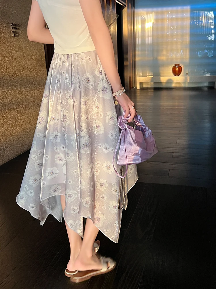 

Новая женская летняя юбка А-силуэта Zhang ei 2024 с высокой талией, в корейском стиле, из полиэстера, с нерегулярными лепестками и эффектом «дикого цветочного лабиринта»