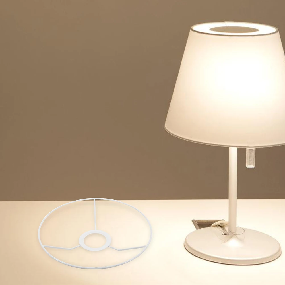 

Round Lampshade Frame Vintage Metal Ring E27 Base DIY Wire Frame for Table Floor Pendant Lamps Sturdy Structure Multi Function