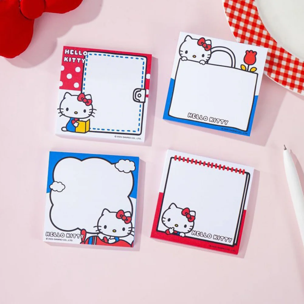 Genuine Sanrio Classic Red Blue Hello Kitty Note Pad Kawaii Cartoon Kt Cat 50sheets Message Memo School Office Supplies Gifts