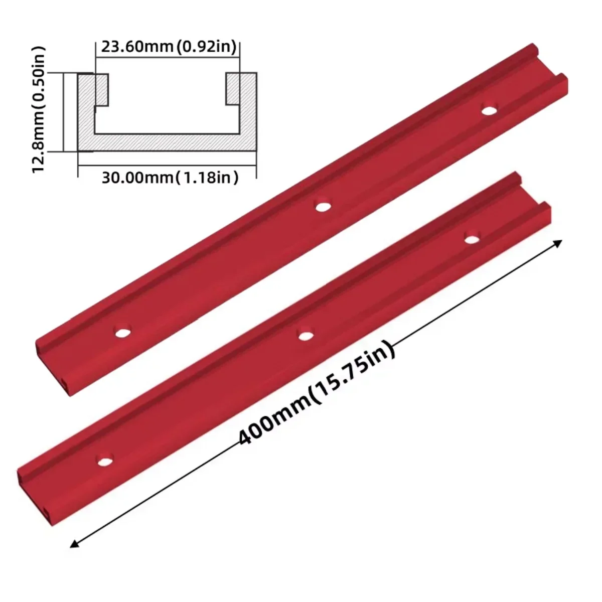 2er-Pack Holzbearbeitungs-T-Schienen, Hochbelastbare Aluminium-Gehrungsschienen für Frästische, Sägeleisten, Vorrichtungen und Klemmsysteme – Detail 9