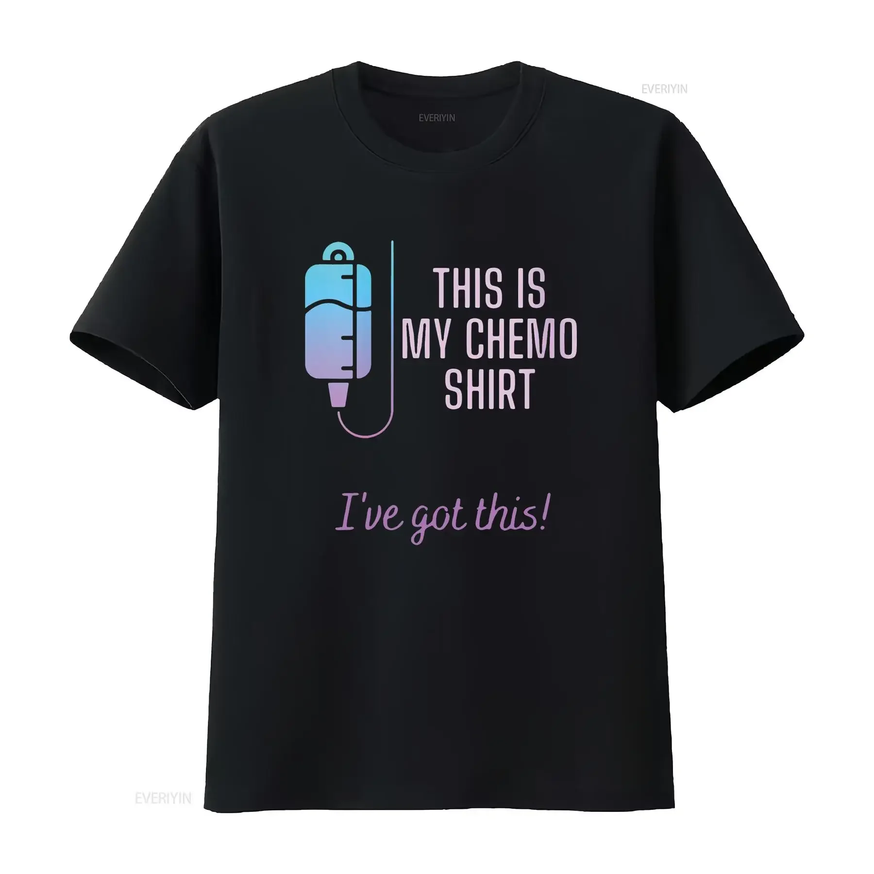 Womens This is my Chemo T Shirt Lung Cancer Chemotherapy Round Neck Black 2X Large vintage Washed Top For Everyday Wear