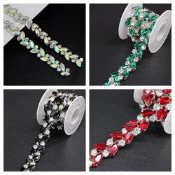 Rhinestone Chain Trim Diamond Applique Embellishment for Wedding Party Decoration & Bridal Costume Embellishment Clothing Access