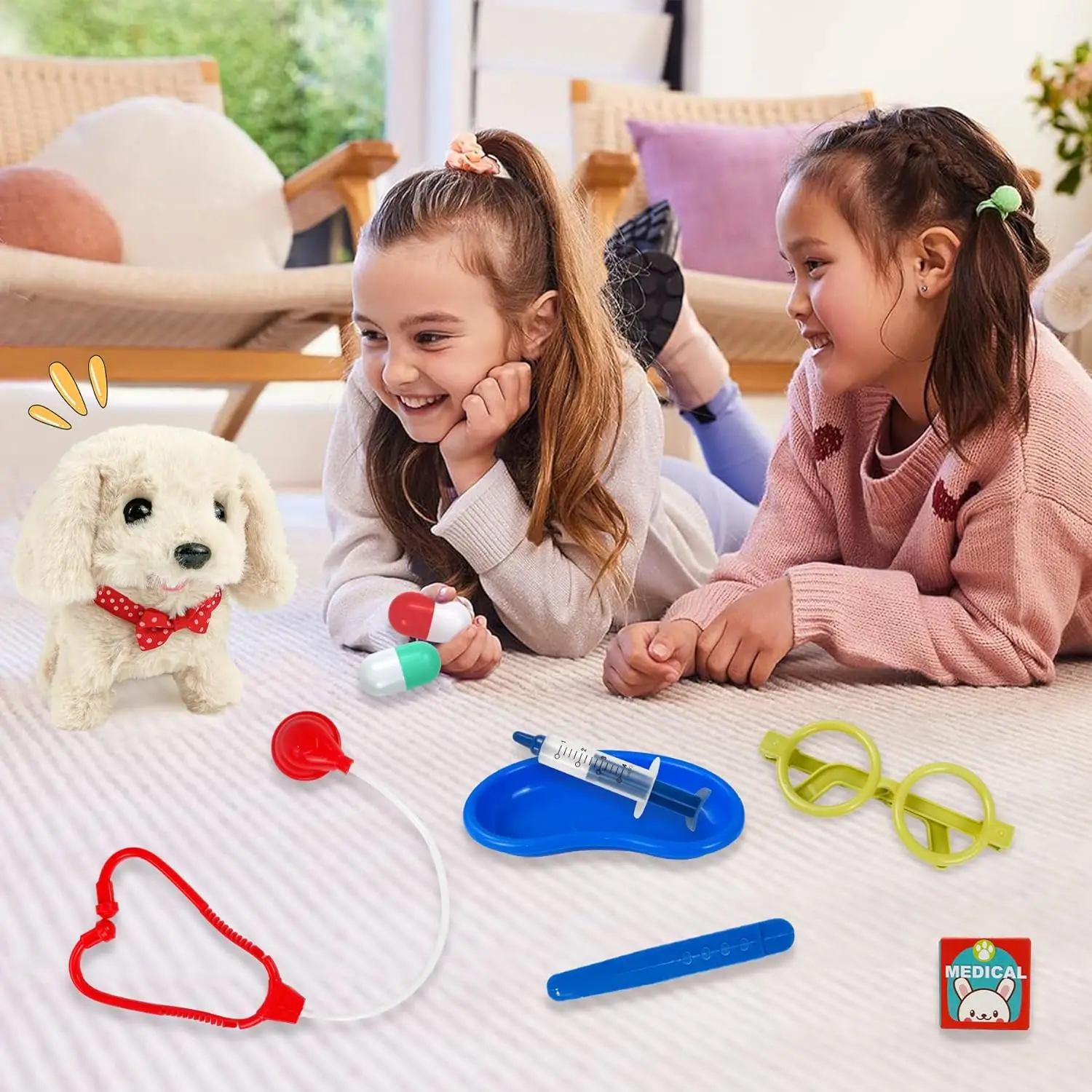 10Pcs Dog Toys Pet Toys for kids Walking and Barking Electronic Interactive Plush Dogs Gift for Kids over 3 Years Old