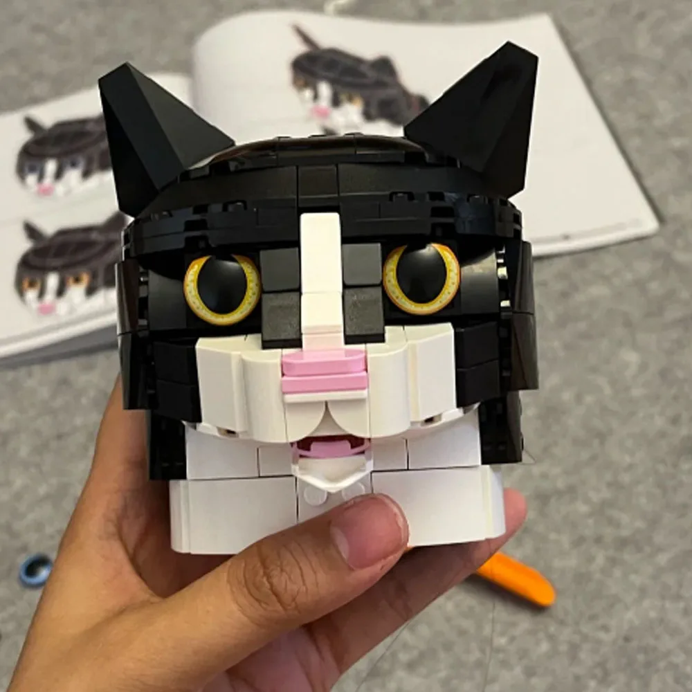 

Конструктор MOC 1710 деталей: Модель кошки, милые мультяшные кирпичики, игрушки-головоломки, подарки для праздников и вечеринок