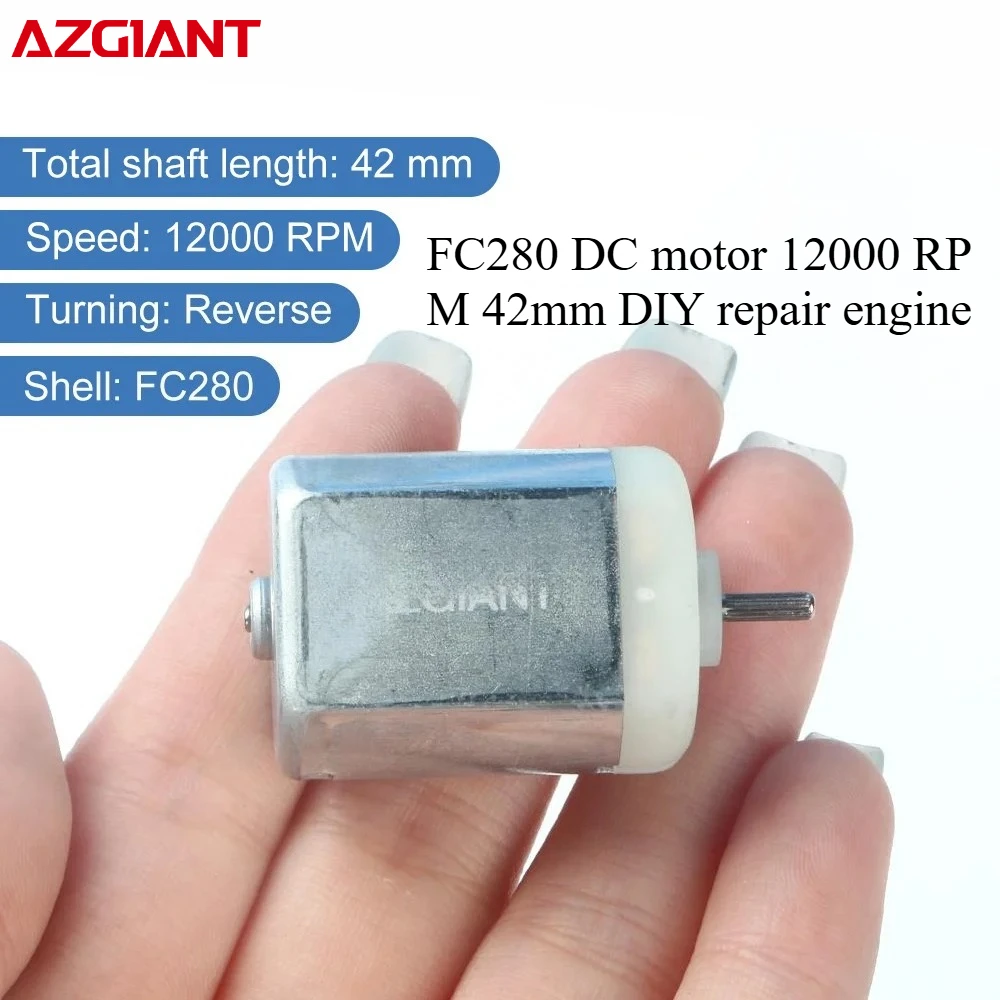 

FC280 DC Motor 12000 RPM 42mm DIY Repair Engine For Car Replacement Power OEM Accesseries Reverse Rotation Toy High Quality
