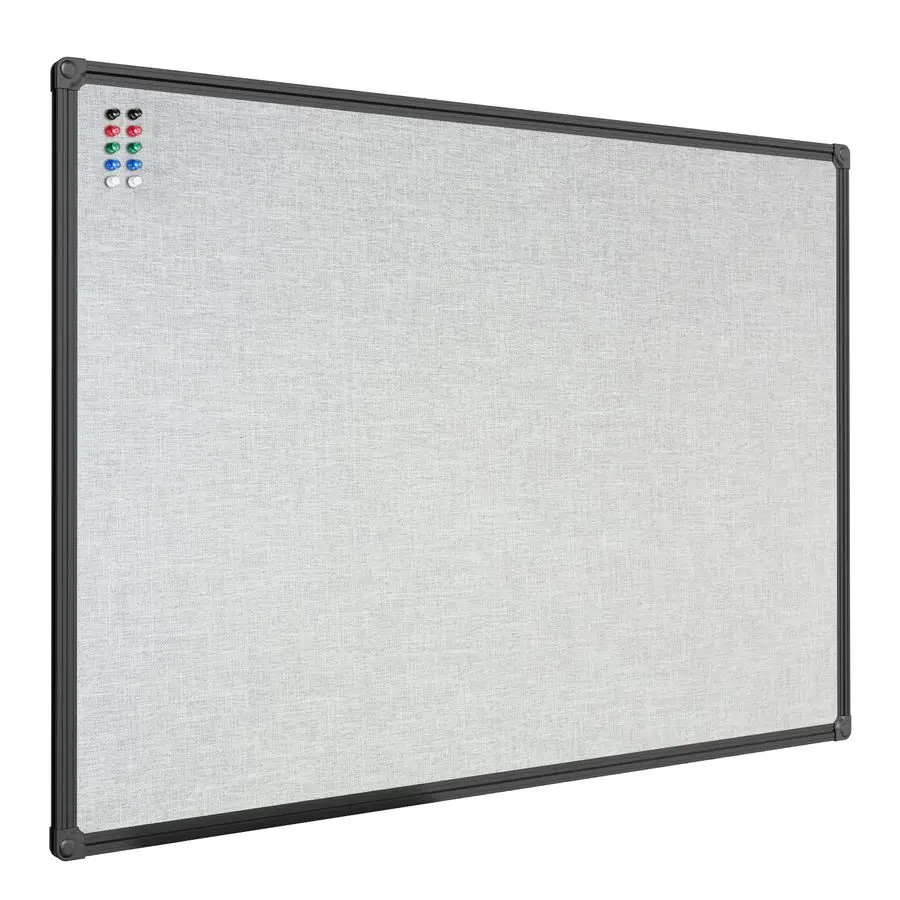 

Пробковая льняная доска объявлений 36 х 24 дюйма, серая, черная алюминиевая рамка, настенная доска, доска для заметок для офиса, дома и школы