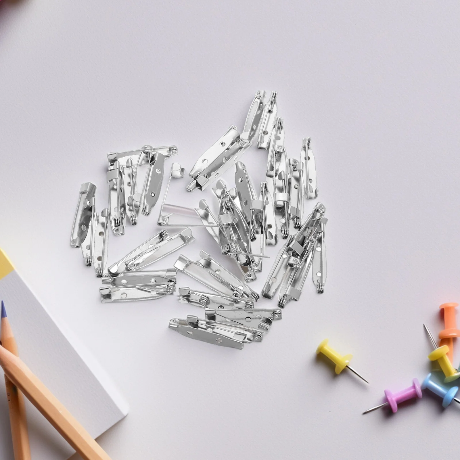 60 قطعة دبابيس معدنية قفل المشبك السلامة الصيد لصنع المجوهرات دبوس ظهورهم قفل المشبك الحرف بروش شارة اكسسوارات