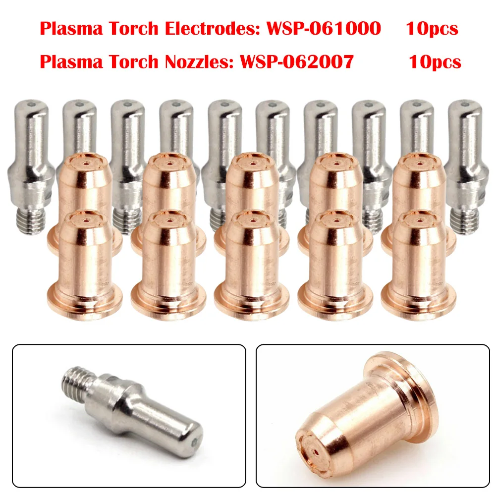 20 buah alat las ujung elektroda Plasma, alat las Nozzle obor 30A-40A untuk FORNEY 700P, pemotong Plasma