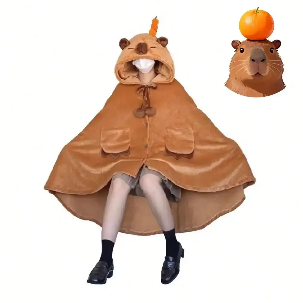 

Wearable Plush Blanket Hoodie For Women & , Premium Soft Thick Sherpa & Fleece For Ultra Warmth, Throw Wrap With Giant Hood, Easy Movement, Capybara Gifts For Adults, Oversized