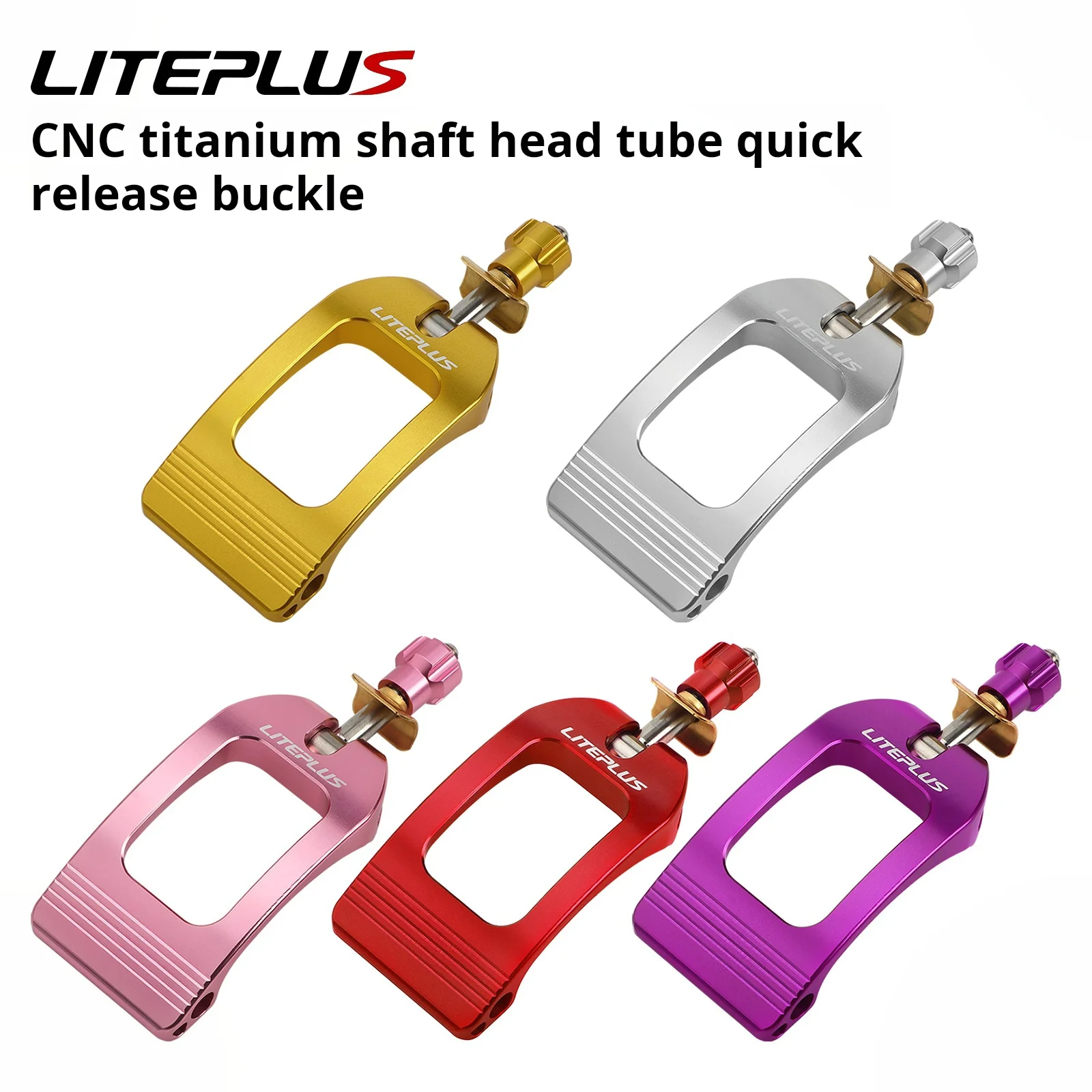 

Folding Bike Head Tube Quick Release Buckle CNC Titanium Shaft Head Tube Cover Clip Bicycle Quick Release Lock Buckle Accessory