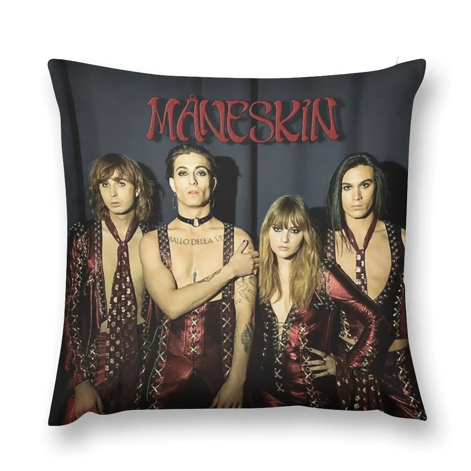 M?neskin Maneskin Italy Winners Eurovision Song Contest 2021 Zitti e buoni Throw Pillow Embroidered Cushion Cover pillow