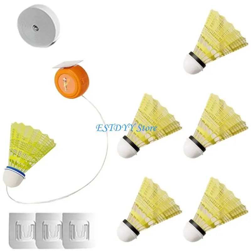 G6DE Single-Player Badminton Trainer Badminton Rebounds Device Automatic Rebounds Badminton Trainer for Beginners and Amateurs