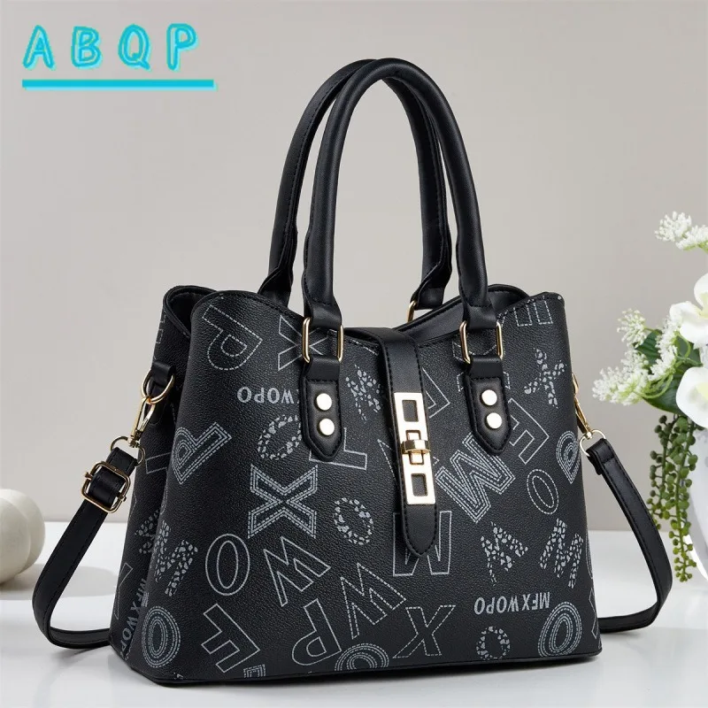 

New Women's Shoulder Bag Letter Luxury Fashion Women's Shoulder Messenger Bag PU Large Capacity Casual Women's Bag High Quality