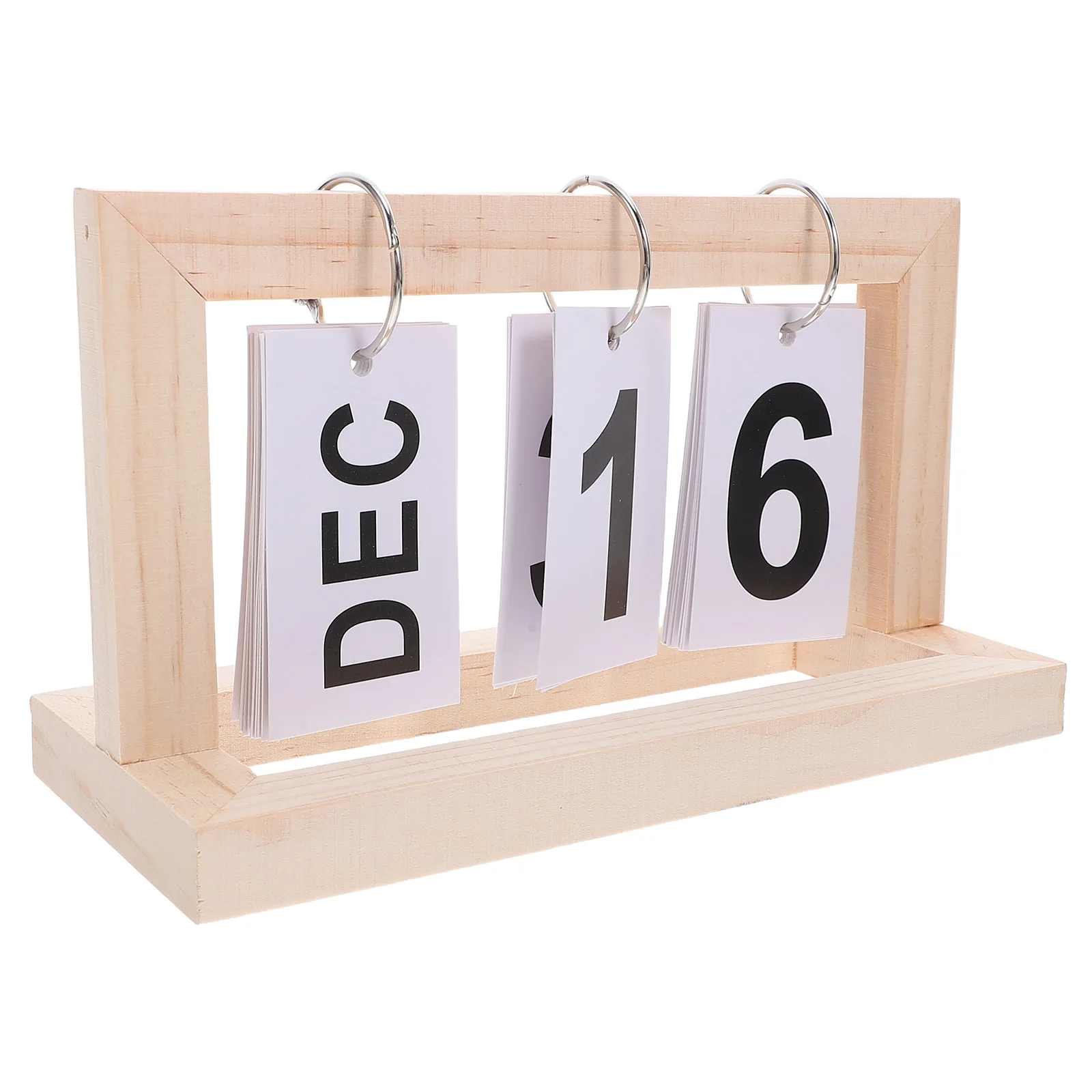 

Wooden Perpetual Calendar Large Display Flip Desk Calendar Rustic Farmhouse Style Reusable Office Home Decor Natural