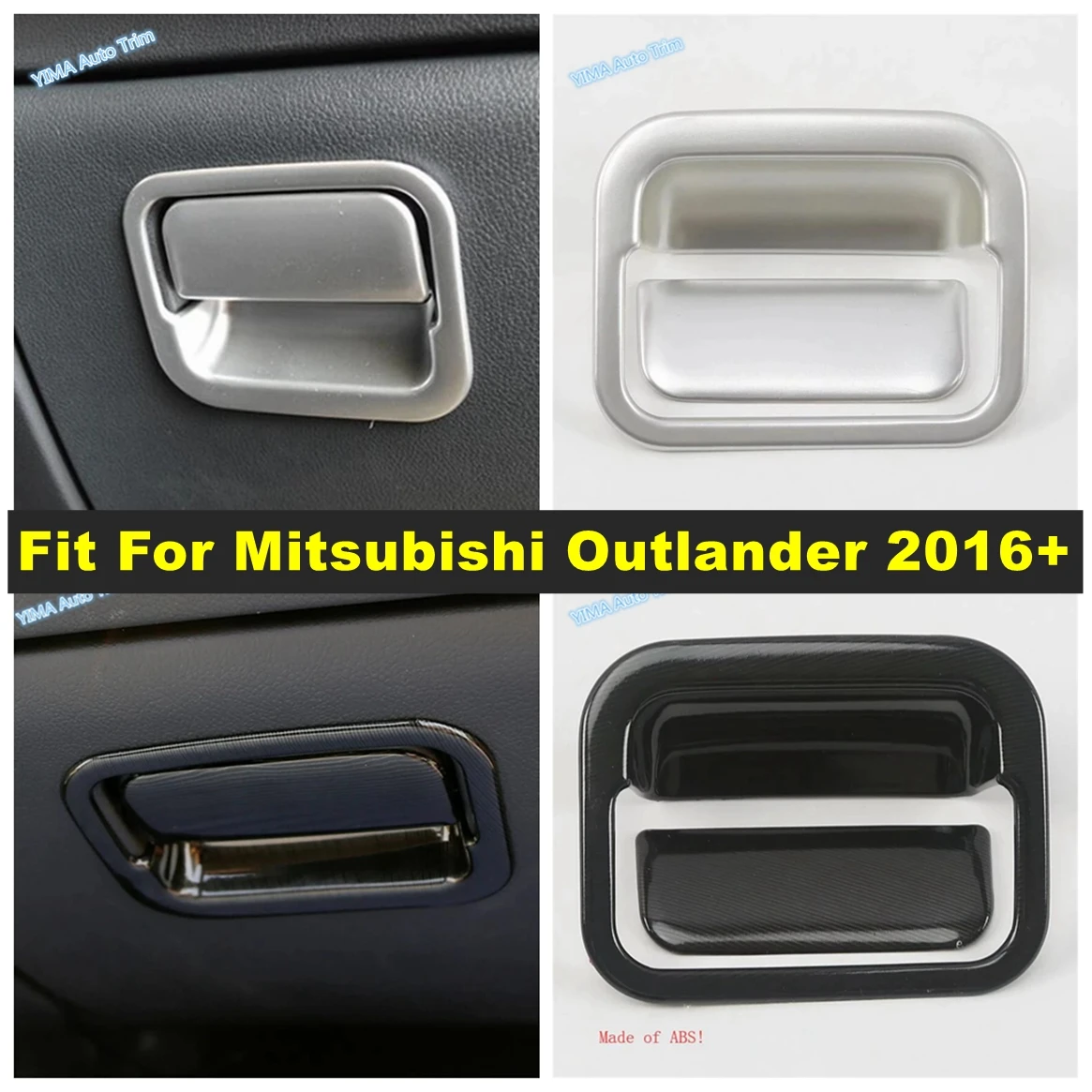 

Matte / Black Car Interior Copilot Glove Storage Box Handle Accessories Cover Trim Fit For Mitsubishi Outlander 2016 - 2019