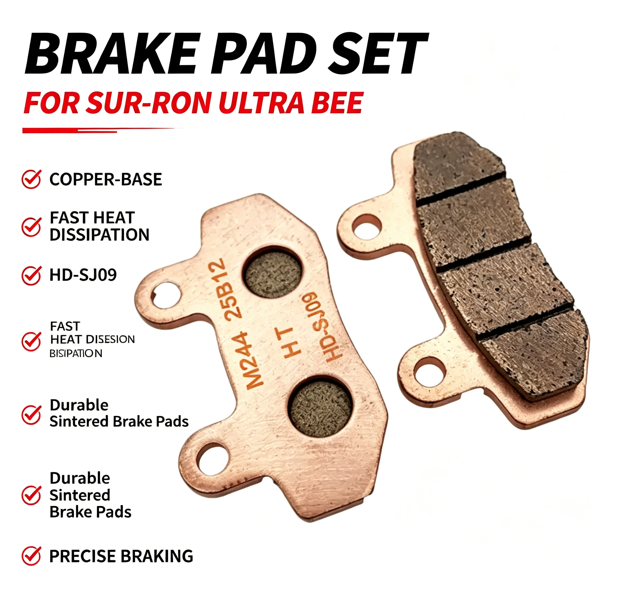 Sintered Copper‑Base Brake Pads For SURRON Ultra Bee Off‑Road Motorcycle Durable Precise Braking Brake Pad Kit