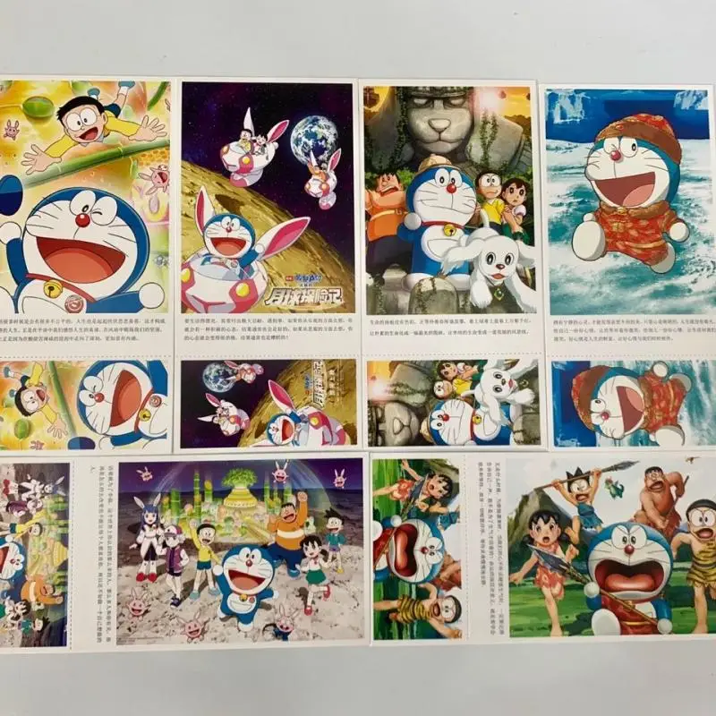 Japanese Anime Doraemon Dingdang Cat Cartoon Postcard Creative Design Collection Birthday Present Kawaii Anime Peripherals