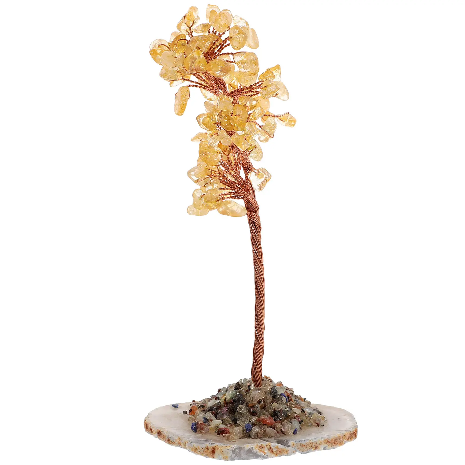 Citrine Money Tree Statue – Handcrafted Crystal Bonsai Ornament for Home & Desktop Decor, Good Luck Wealth Symbol