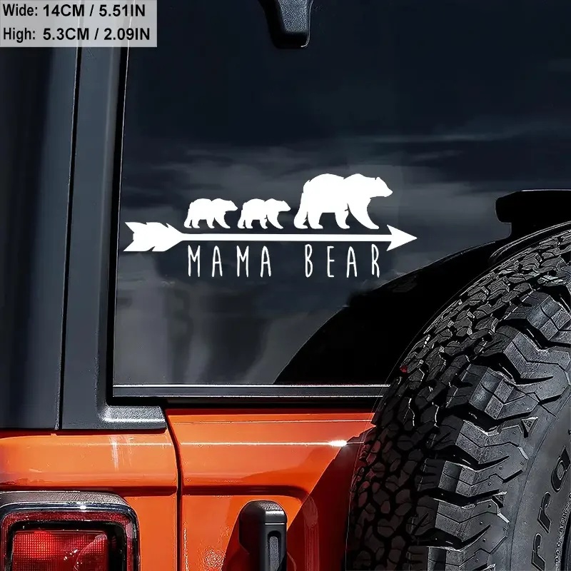 Mama Bear Silhouette Arrow Car Stickers For Laptop Water Bottle Motorcycle Vehicle Paint Window Wall Cup Toolbox Guitar Scooter