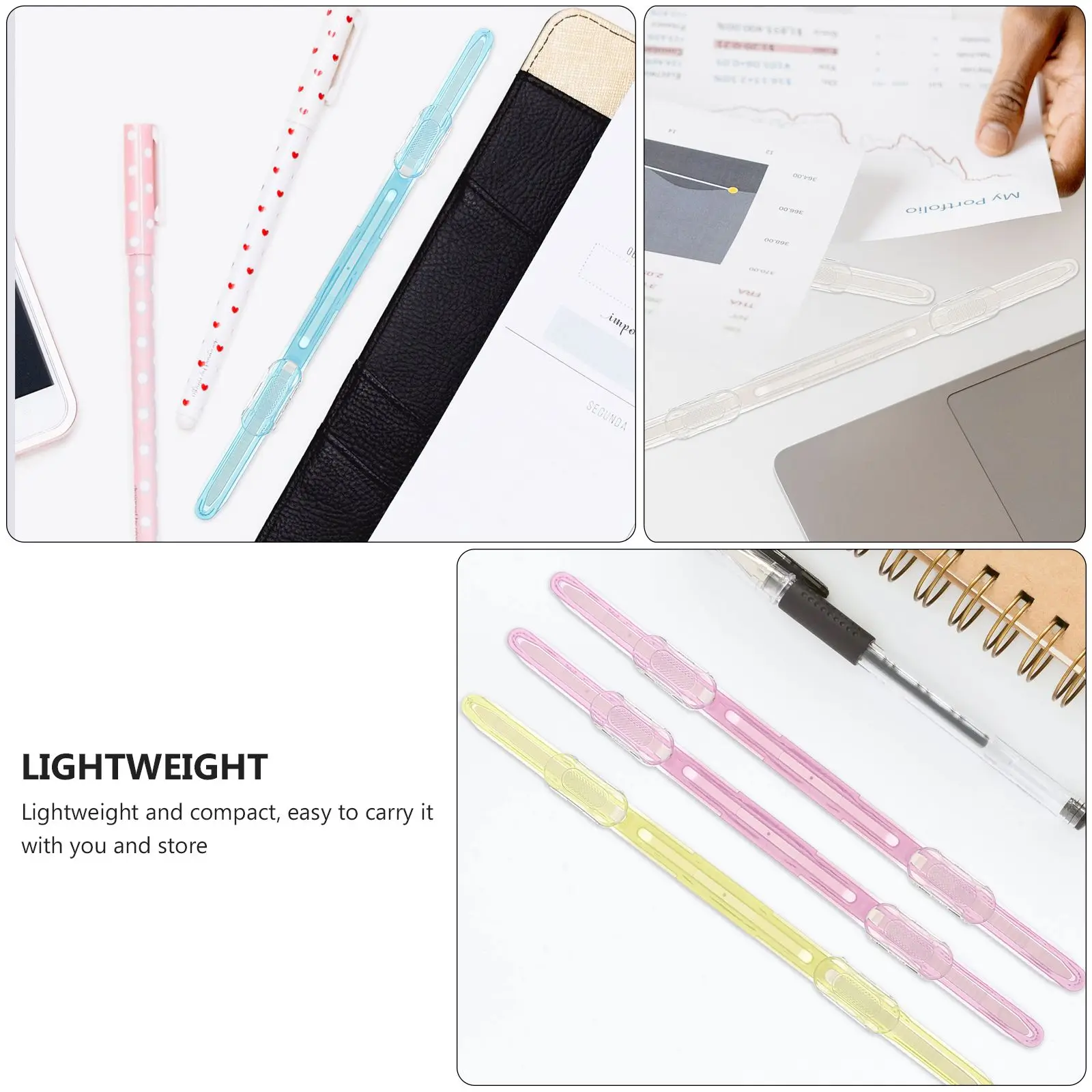 20PCS Binder Colored Paper Fastener Loose-Leaf Clips Lightweight Office Supplies Plastic Bookbinding Stationery