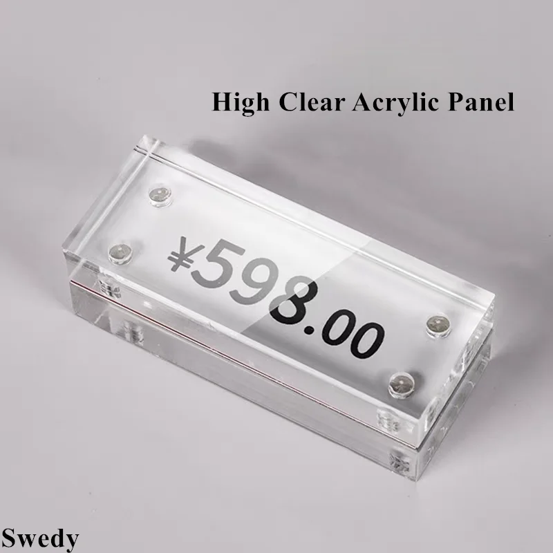 

70x40mm Small Magnetic Acrylic Sign Holder Mini Acrylic Food Signs Labels Holder Price Display Holder Place Name Card Holder
