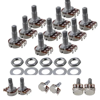 10pc a500k b500k a250k b250k Potentiometer verkeilt kleiner Topf elektrische gitaar bas Effekt Amp Ton Volumen 18mm als onder delen