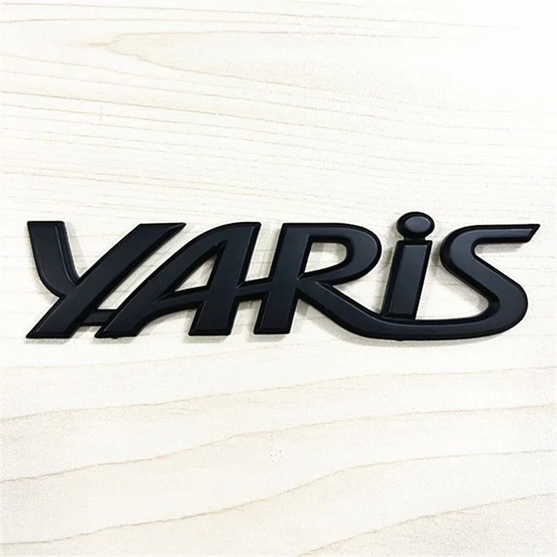 3D Metal Yaris Logo Emblem Badge Matte black Chrome Plated Trunk Letter Sticker For Toyota Yaris Car Exterior Decor Accessories view 2