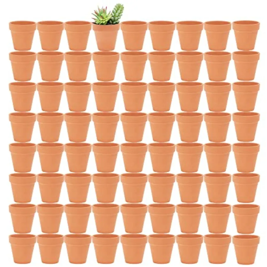 

2.5 inch Terracotta Pots with Drainage Holes, Small Mini Clay Ceramic Pottery Planter, Cactus Flower Terra Cotta Pots, Succulen