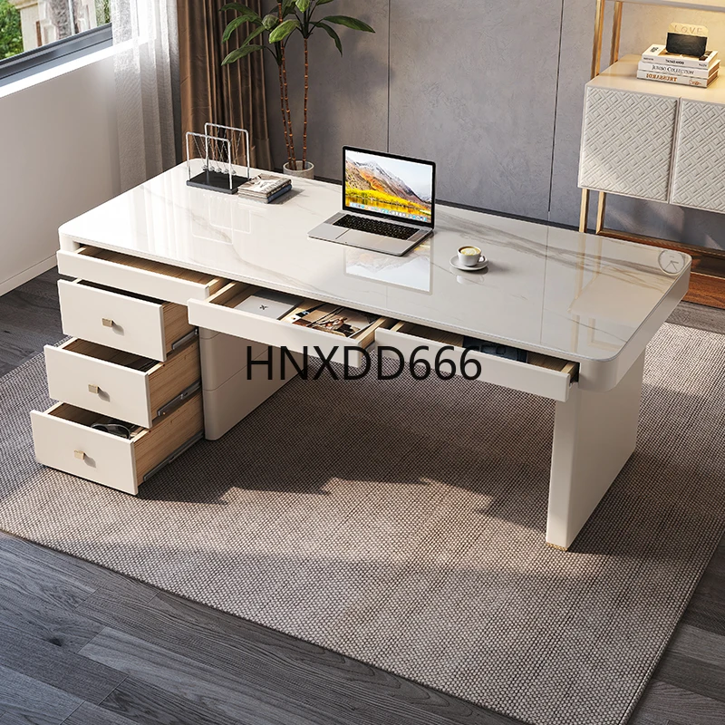 مكتب من البلاط الصخري المتقدم ومكتب كمبيوتر وكرسي #5