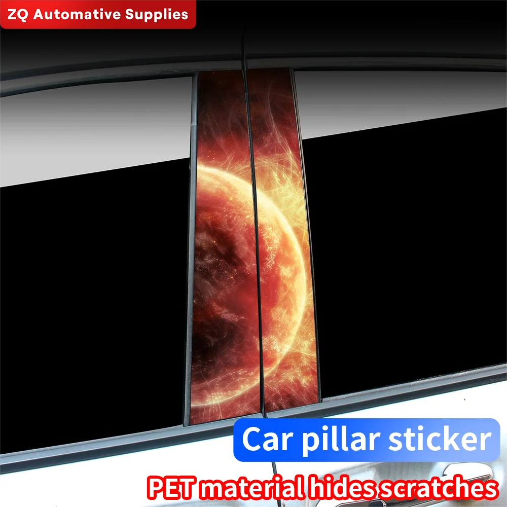 Galaxy Planet Decals Car Stickers Waterproof Auto B-Pillar Funny Decor Cover Scratches Sunscreen Doors Pillar Trim Accessories