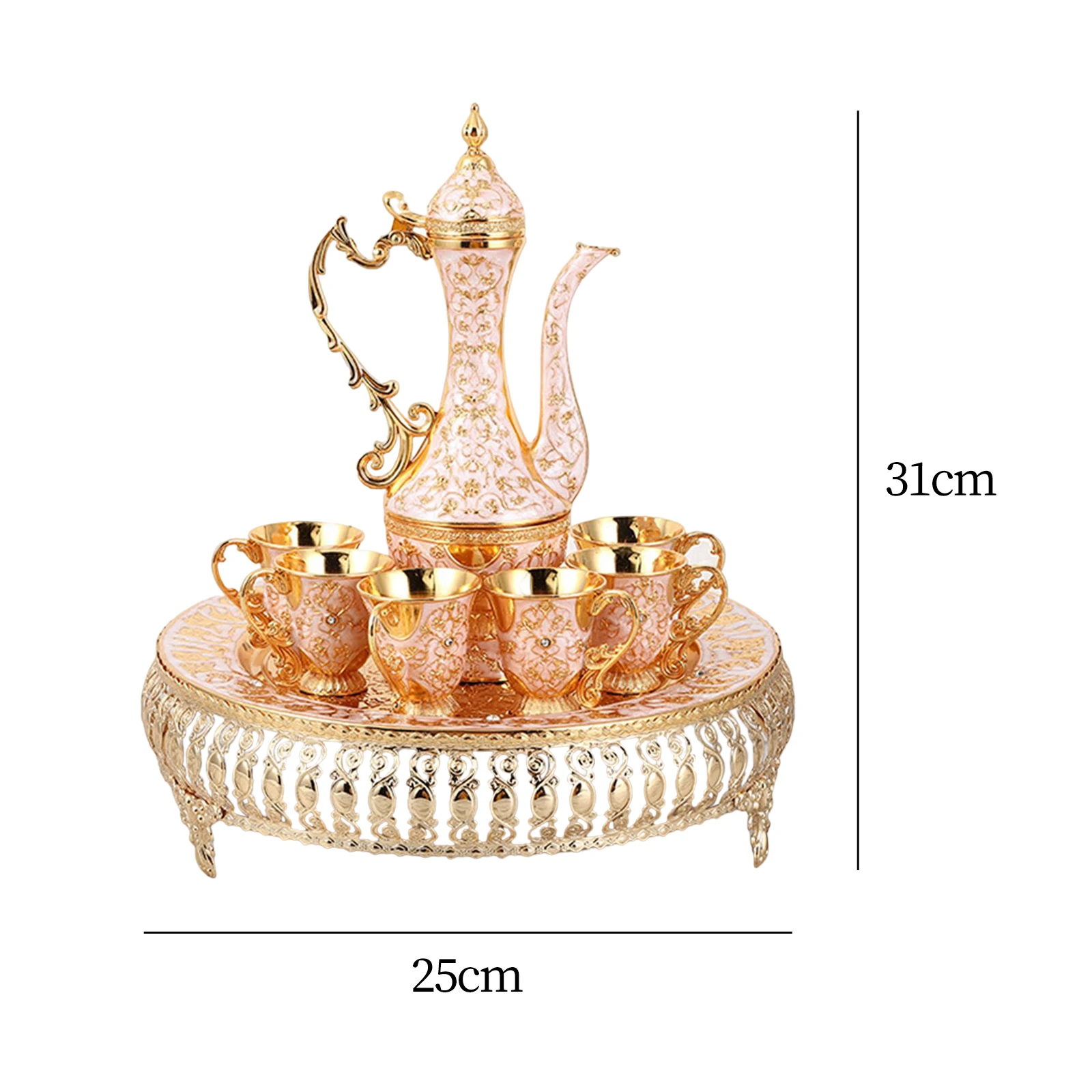 Customizable High-grade Turkish coffee game, 6 cups and plates decorated tea set, teapothome decoration view 4