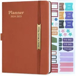 With 2 Pieces Stickers 2025-2026 Planner A5 Size Versatile Weekly Monthly Planner Customizable Stay Organized Agenda Notebook