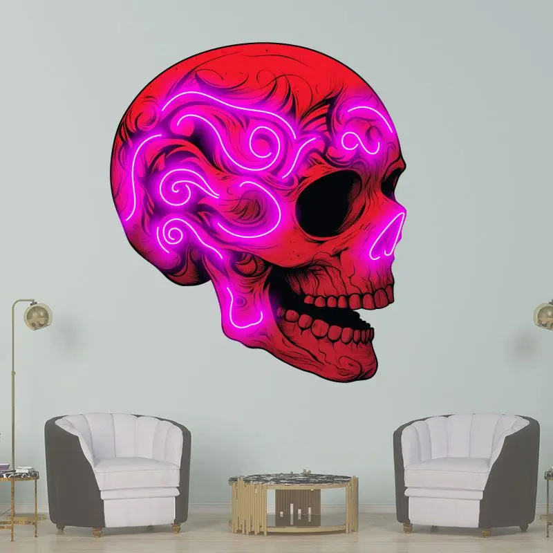 Red Skull Neon Sign, Wall Hanging Neon Light, Whimsical Gift, Perfect Halloween Decor