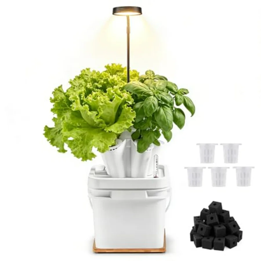 

Вертикальная гидропонная система для кухни и подоконника с LED-подсветкой, 5-ярусная, белая, для выращивания растений в помещении