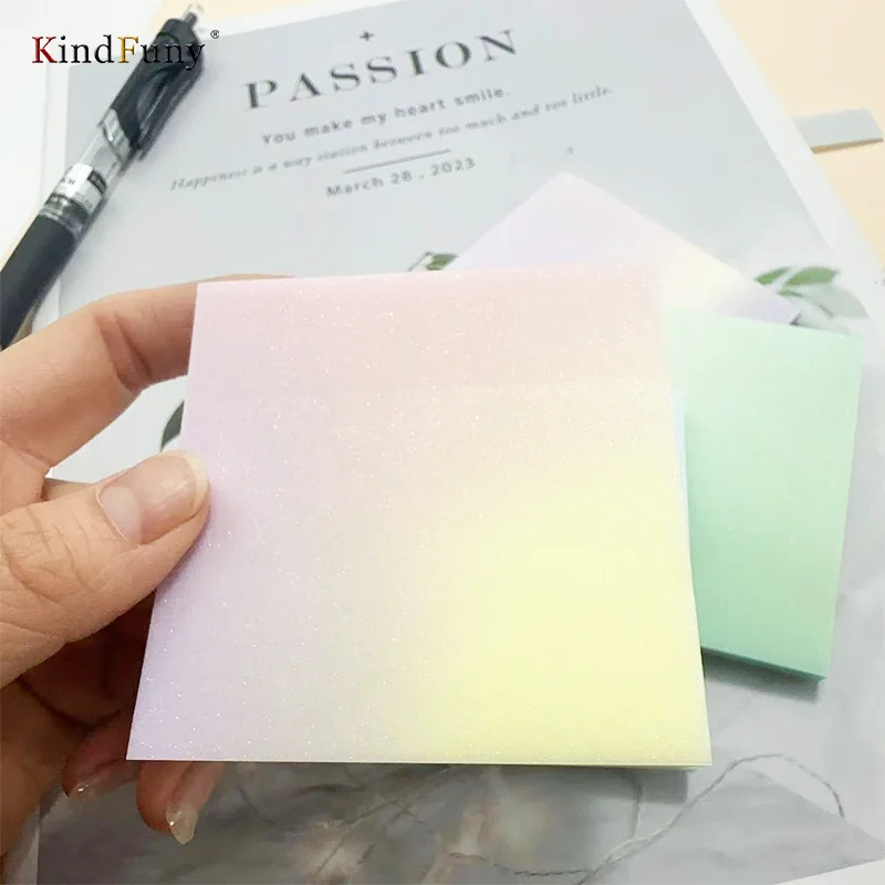 KindFuny 200pcs Transparent Sticky Notes Tab Self-Adhesive Posted It Clear канцелярия Annotation Books Page Marker Stationery