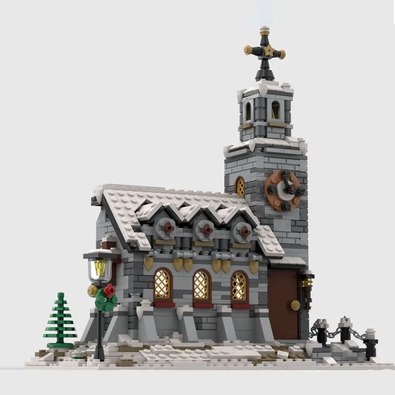 ตัวต่อ MOC 1074 ชิ้น ชุดสร้างโบสถ์ฤดูหนาว ของเล่นประกอบเอง ของขวัญคริสต์มาส ไอเดีย DIY ของเล่นเด็ก ของขวัญวันเกิด