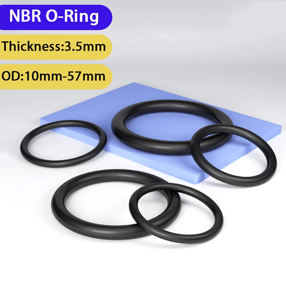 1-100Pcs Black NBR O-Ring Thick CS 3.5mm OD10mm-57mm Nitrile Rubber Oil Resistant Gasket Sealing Washer Faucet Plumbing Gaskets