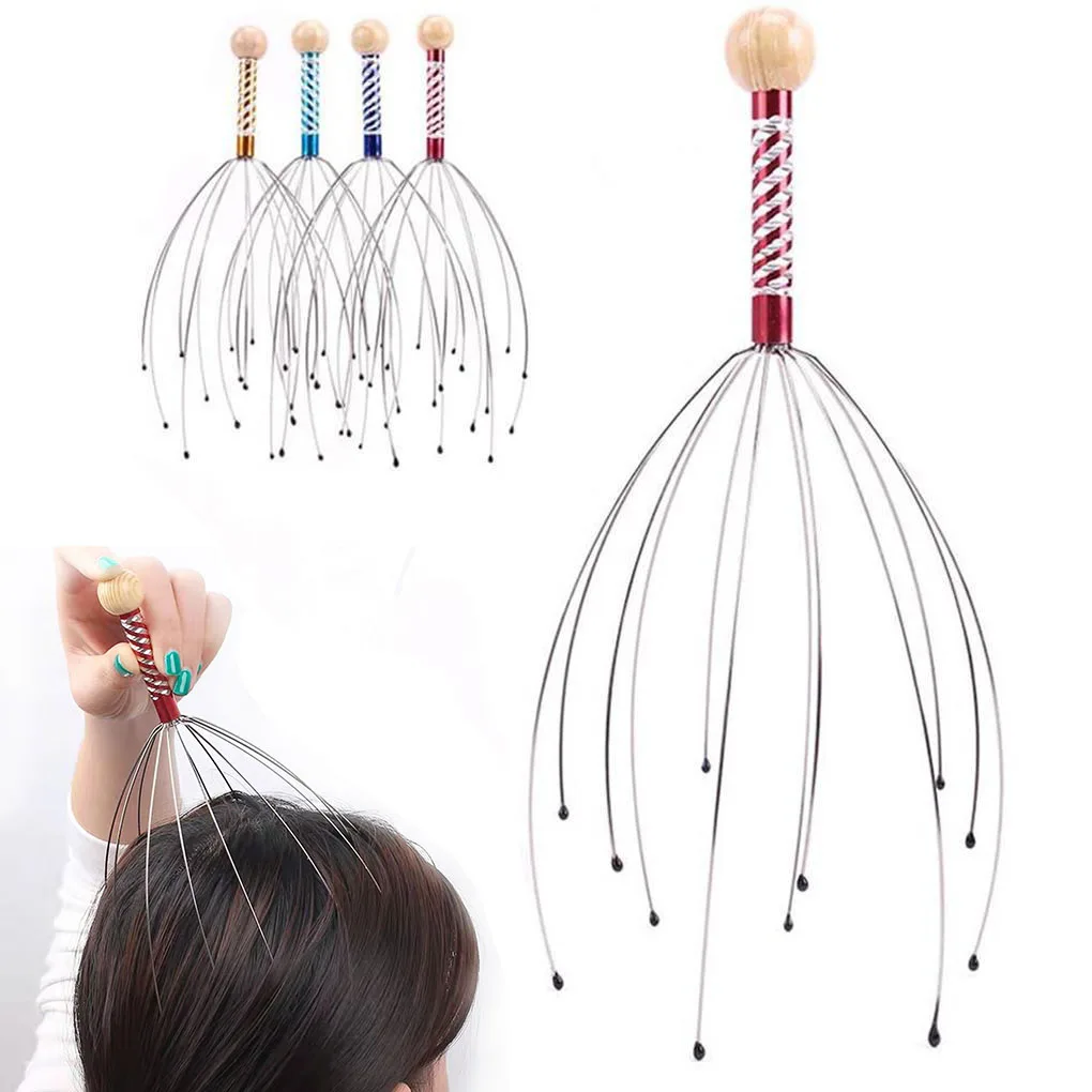 2 Pieces Head Massager Octopus Shape Pain Relief Equipment for Relaxation