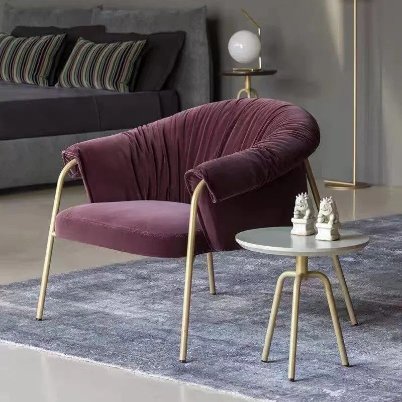 Single sofa balcony small tables and chairs, Nordic simple modern light luxury Internet celebrity  leisure chair