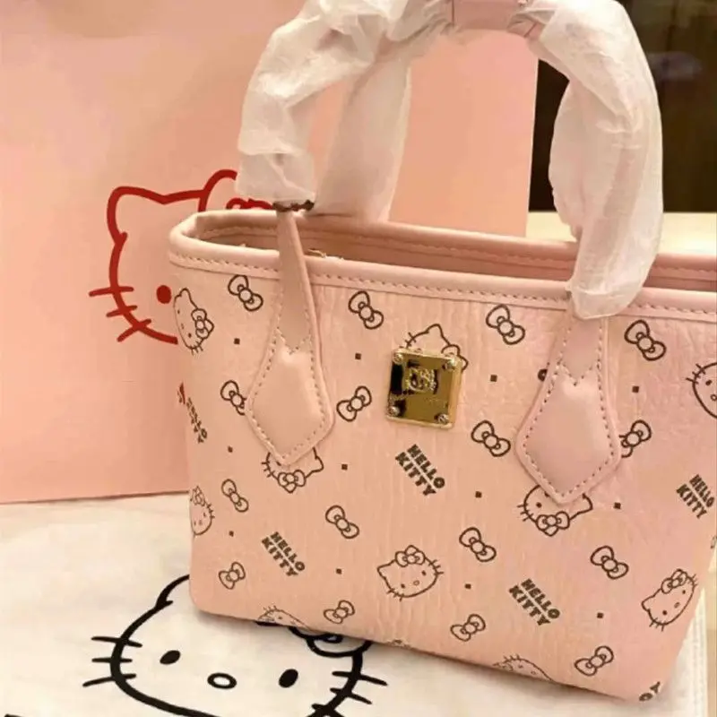 Sanrio New Style Handbag Hello Kitty Fashion Tote Bag Autumn and Winter Vegetable Basket Series Crossbody Bag Cute Shoulder Bag