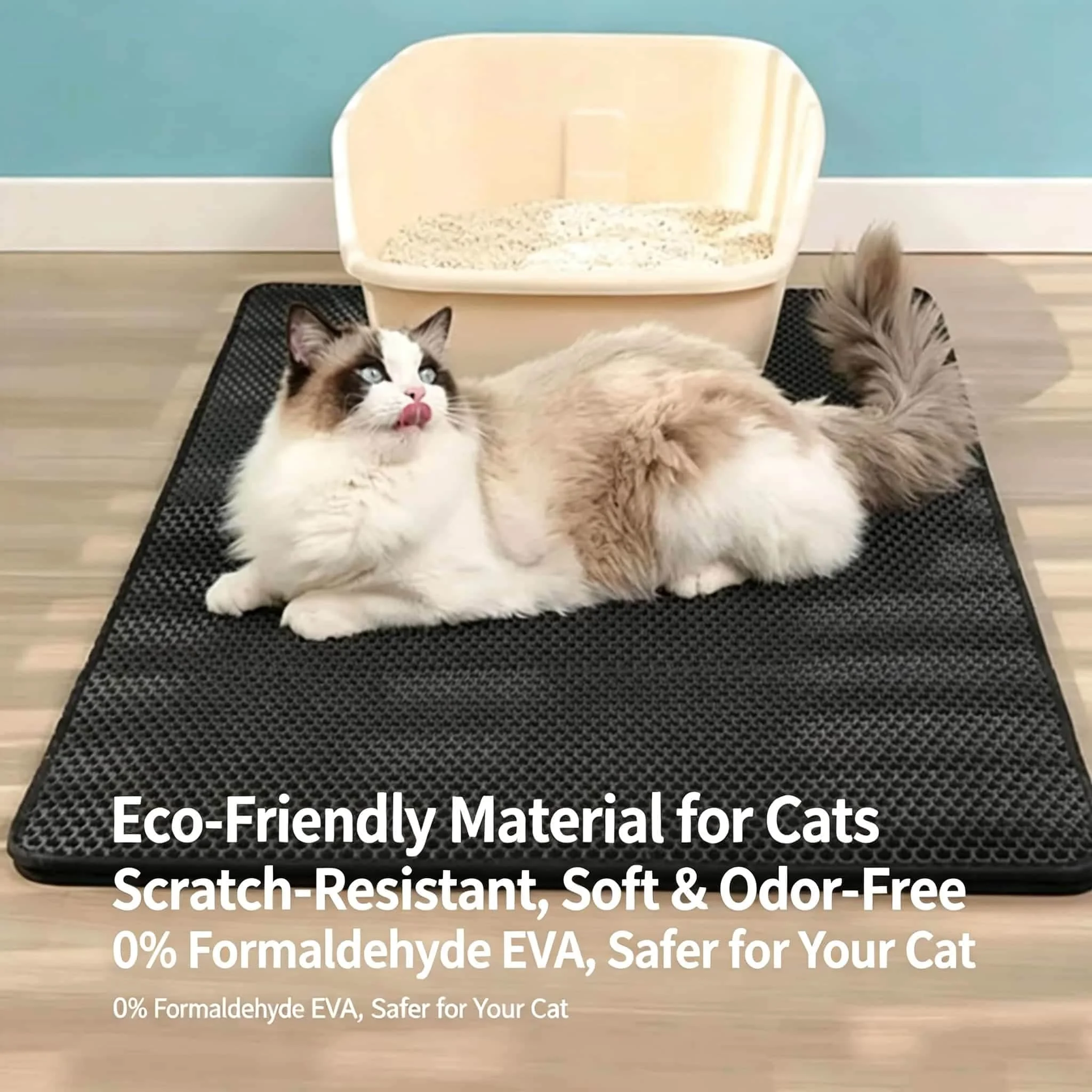 Cat Stuff Double Layer Sand Trap Mat, Cat Accessories Pet Cat Supplies Anti Tracking Pad for Litter Box