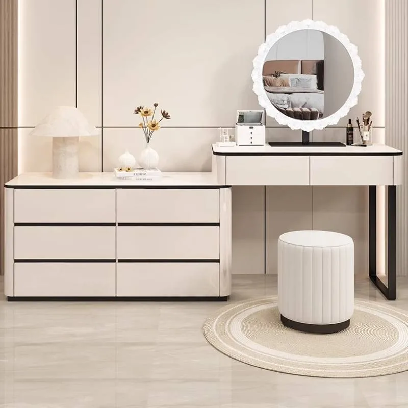 

Moderno French Small Vanity Table Drawer White Wood Corner Bedroom Vanity Table White Hotel House Coiffeuse Chambre Furniture