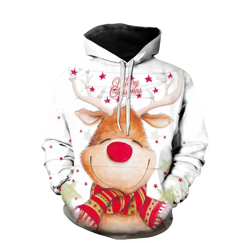 Funny Christmas Gifts 3D Print Hoodies Men Clothes Fashion Elk Sock Santa Claus Graphic Pullover Casual Tracksuit High-quality