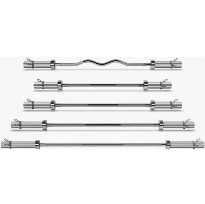 

high-quality Professional Unisex 2.2m Stainless Steel Gym Bar 5kg Chrome Barbell Power Bar Dumbbell Fitness Bar