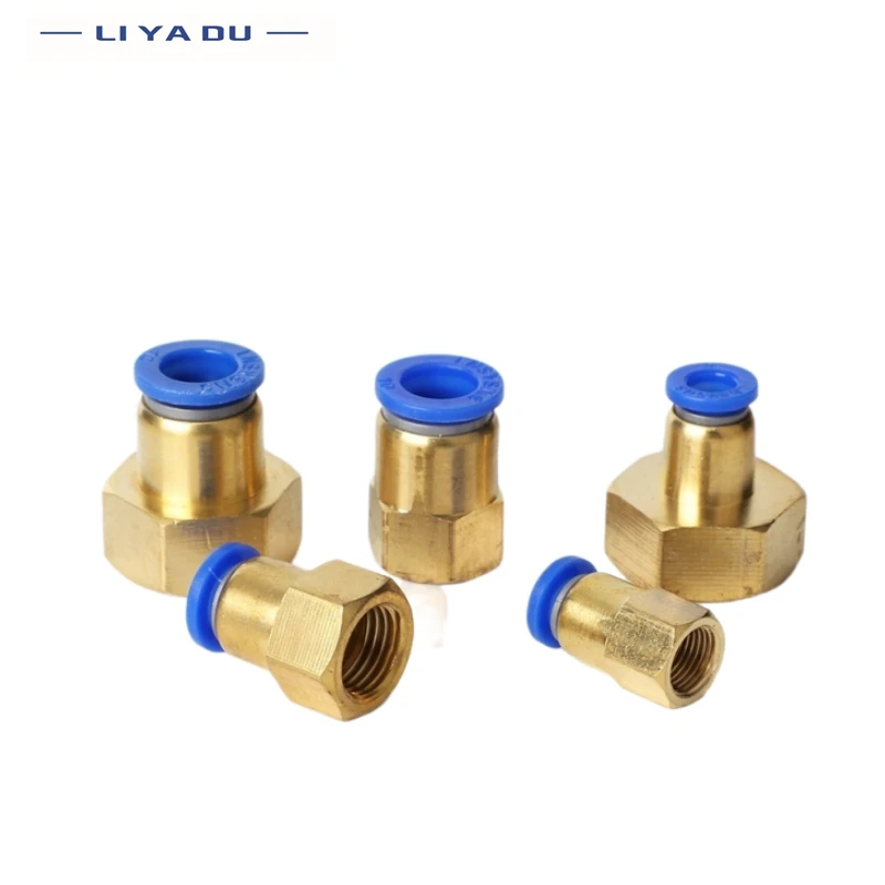 1/10pcs PCF Air Pipe Fitting 4 6 8 10 12mm Hose Tube 1/8 3/8 1/2 1/4 BSP Female Thread Brass Pneumatic Connector Quick Joint