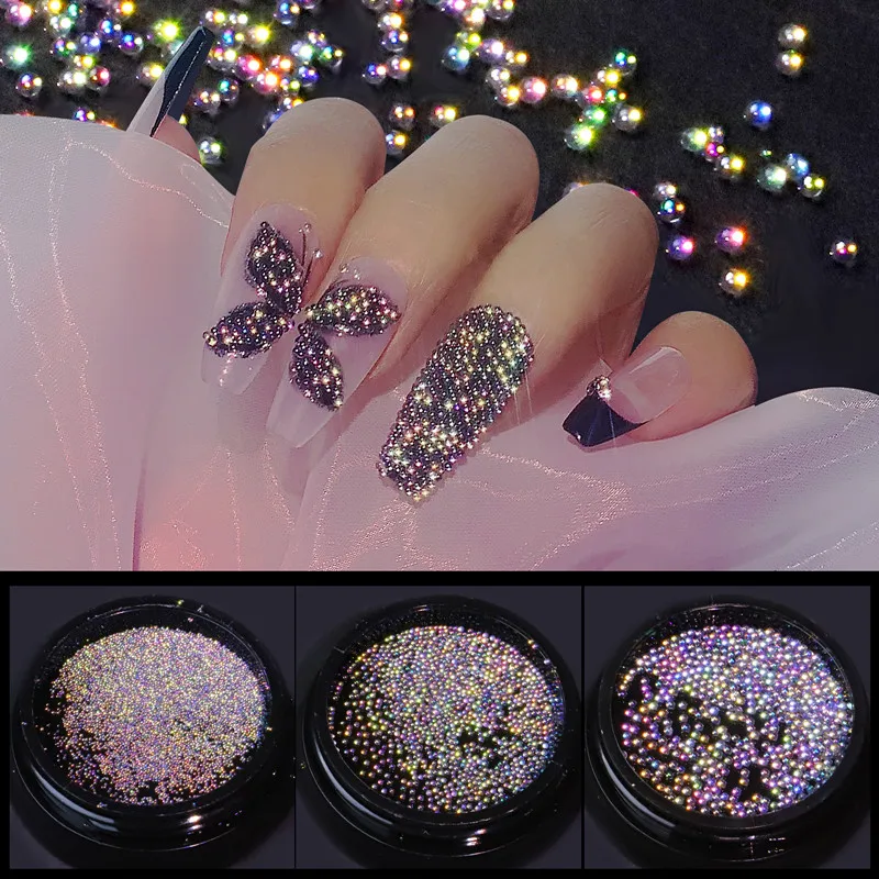 

1 Box Shining Laser Fish Roe Nails Art Decoration Symphony Bubble Beads Nail Glitter Ornaments Rhinestones DIY a Manicure Design