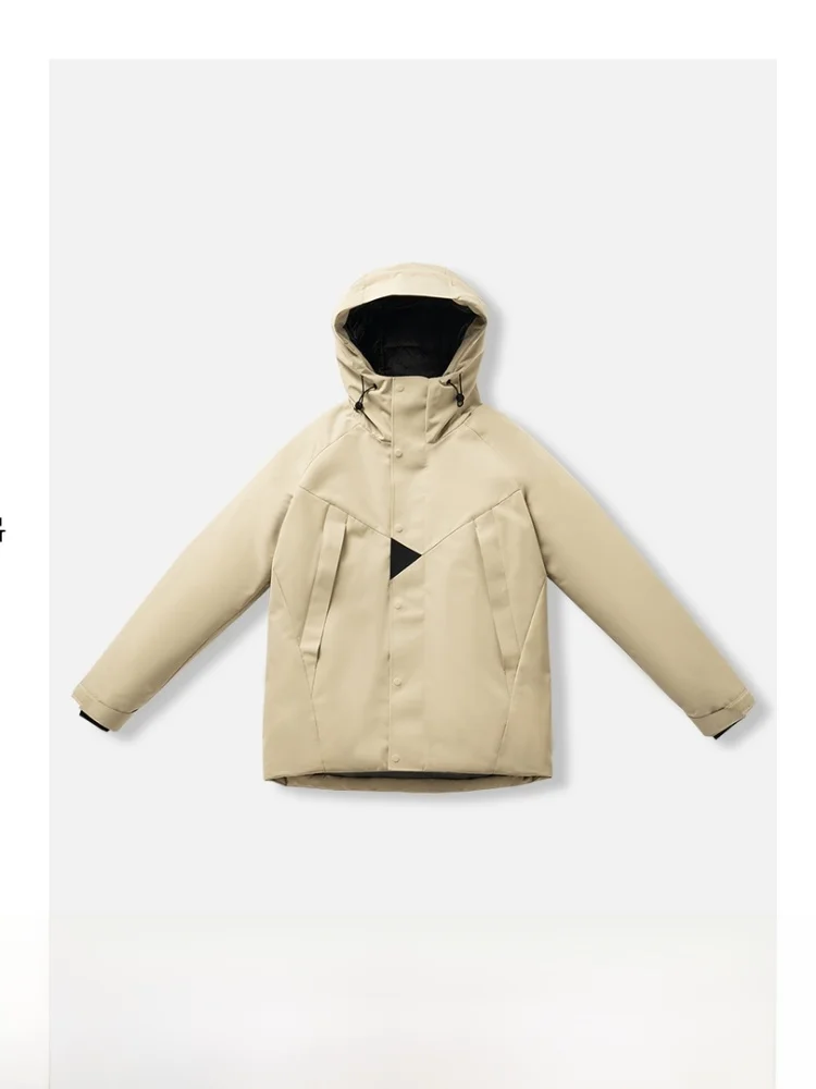 

High-End Outdoor aphene Heating Technology Men's Hooded down Jaet 90% White Du down Youth Faion Regular Length