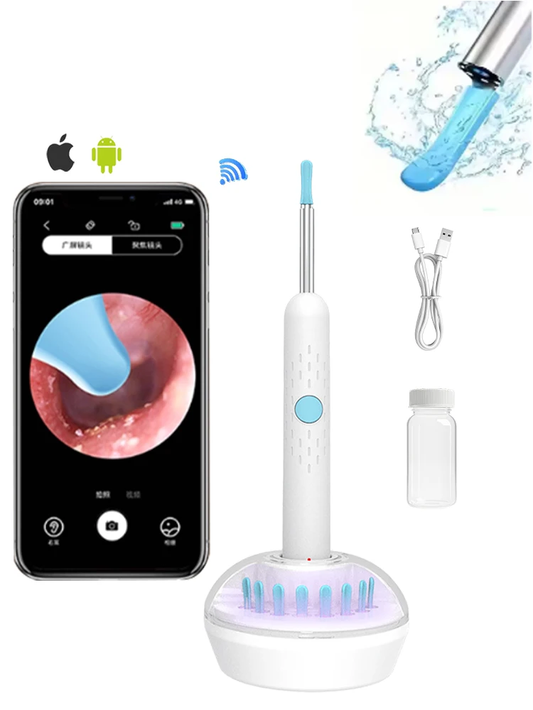 

Ear Wax Removal Ear Cleaner with Camera Ears Wax Removal Kit with 1296P HD Ear Otoscope with 6 LED Lights Earwax Removal Tools