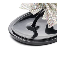 EOFK Sparkle Flip Flops Sandals for Women,Fashion Bow Rhinestone Thong Flat Slippers,Summer Casual Flip-Flops Shoes - Image 4