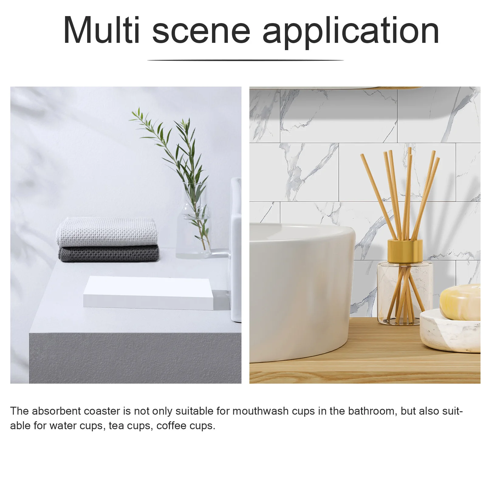 

Instant Dry Sink Organizer Diatomite Coaster Cup Holder Bathroom Countertop Absorbent Non-Slip Pad for Cups Mouthwash Coffee Tea